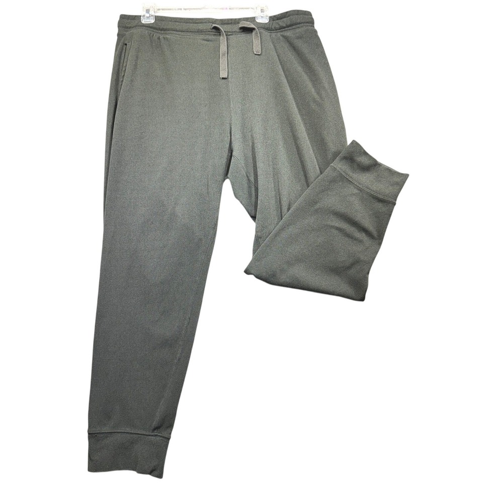 Jachs New York Tribeca Mens XXL Green Ribbed Jogger Sweatpants Drawstring Olive